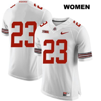 Women's NCAA Ohio State Buckeyes De'Shawn White #23 College Stitched No Name Authentic Nike White Football Jersey OK20C44EA